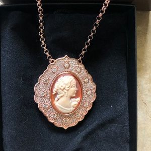 Amedeo Cameo Necklaces: rose or gold. grey SOLD